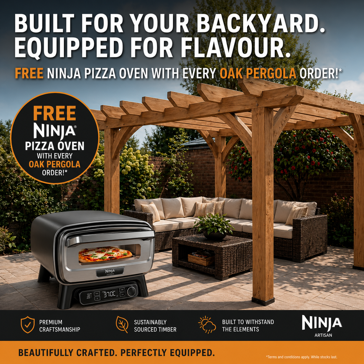 Solid Oak Timeless Pergola