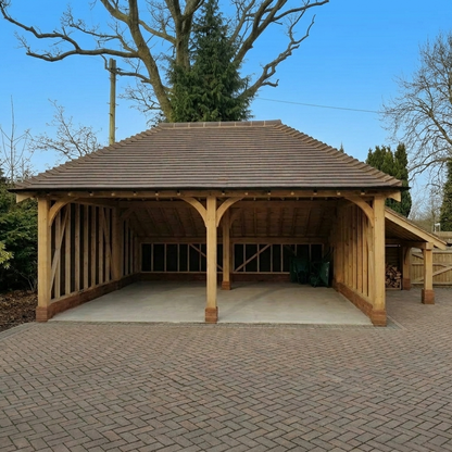 Double garage with log store kit