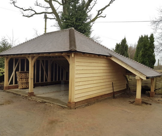 Double garage with log store kit